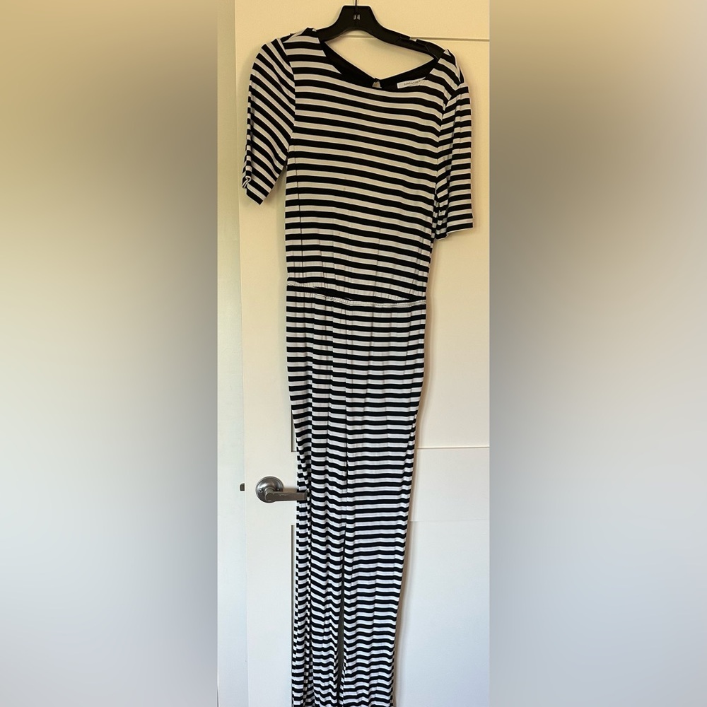 Diane Von Furstenberg Monochrome Striped jumpsuit.